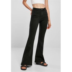 Urban Classics - Organic High Waist Denim Flared jeans - Taille, 31 inch - Zwart