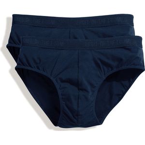 Fruit of the Loom classic slip heren ondergoed katoen donker blauw 2-pack - Ondergoed voor heren XL