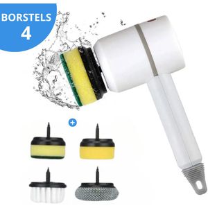 Novani 4-in-1 Elektrische Multifunctionele Schoonmaak borstel - Life Gadget - 4 Opzetstukken - Schrobber - Handborstel - Reinigingsborstel - Afwasborstel - Keuken en Badkamer