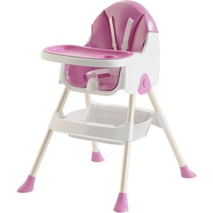 K IKIDO Kinderstoel 3 in 1 - Inklapbare Eetstoel - met opbergmand - Afneembare plaat - Verstelbaar Baby Stoel - Combinatie kinderstoel - Baby Eetstoel - Baby kinderstoel - 5-punts gordel - MAX40kg