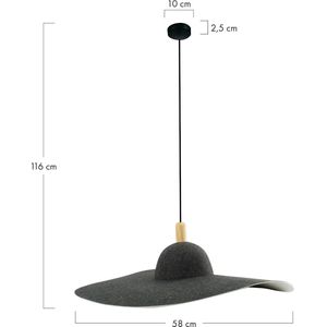 DKNC - Hanglamp Ely - 58x58x16cm - Grijs