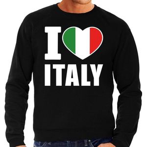 I love Italy supporter sweater / trui voor heren - zwart - Italie landen truien - Italiaanse fan kleding heren XL