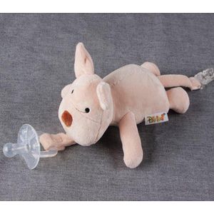 Speenknuffel Varkentje, eco - vriendelijk, Speenknuffel pluche - Speenkoord pluche - Pig Pacifier Holder with Detachable Plush Stuffed Animal Toy, (EXCLUSIEF SPEEN)