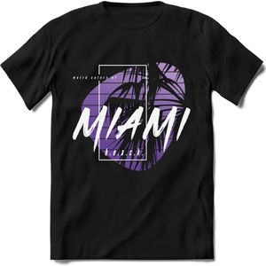 Miami Beach | TSK Studio Zomer Kleding  T-Shirt | Paars | Heren / Dames | Perfect Strand Shirt Verjaardag Cadeau Maat XL