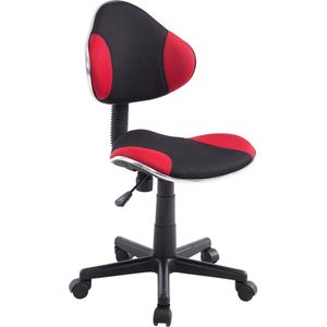 Bureaustoel - Bureaustoelen voor volwassenen - Design - In hoogte verstelbaar - Stof - Rood/zwart - 45x43x125 cm