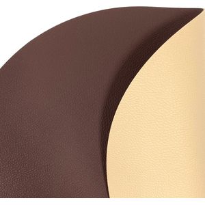 Lucy's Living Luxe Placemat in leatherlook - Ø 38 cm - bruin/crème- tafelaccessoires - dubbelzijdig