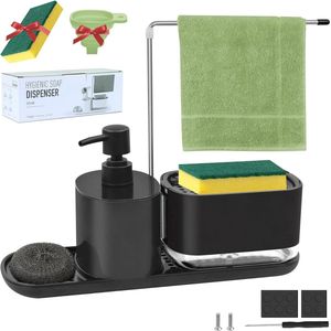 Keuken Spoelbakorganizer Set met Zeepdispenser en Sponshouder - Navulbaar en Antislip