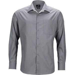 James and Nicholson Heren Longsleeve Zakelijk Shirt (Staalgrijs)