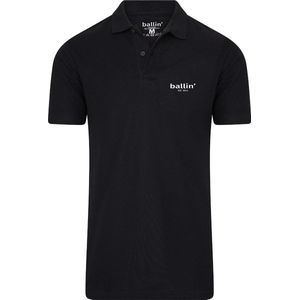 Heren Polo SS met Ballin Est. 2013 Basic Polo Print - Zwart - Maat L