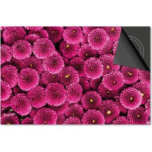 Inductie beschermer 81x52 - afdekplaat inductie mat - Dietrix Kookplaat beschermer - DELUXE - Flowers 8 - Chrysant roze