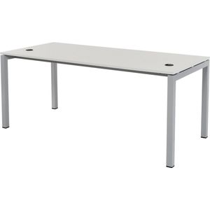Furni24 Bureau Tetra, kantoortafel, homeoffice, multifunctioneel tafel 180 x 80 x 75 cm, grijs decor/zilver RAL 9006