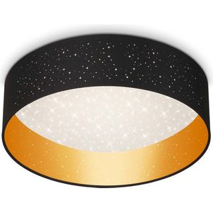 BRILONER - LED plafondlamp sterrenhemel 18W zwart-goud metaal-kunststof