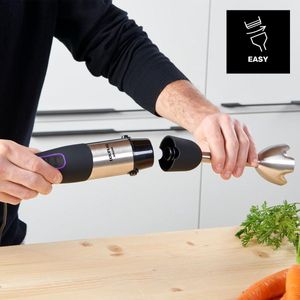 AHB1000X - staafmixer 1000W 20 snelheden turbo-functie roestvrij staal ergonomisch soft-touch-design spatbescherming accessoires