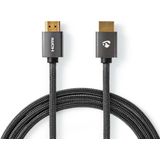 Nedis High Speed ​​HDMI-Kabel met Ethernet - HDMI Connector - HDMI Connector - 4K@60Hz - ARC - 18 Gbps - 5.00 m - Rond - Katoen - Grijs / Gun Metal Grijs - Cover Window Box