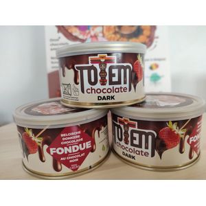 Totem - Donkere Chocolade Fondue in blik - 150g x 3 - Belgische chocolade - 70% cacao - 3 blikken