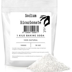 Baking-Soda - Zuiveringszout - 1 kg - Hersluitbare zak - Natriumbicarbonaat - Geurverwijderaar - Bicarbonaat - Bicarbonate - Zuiveringszout - Bakpoeder - Baking Powder