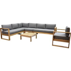 Dubai hoek loungeset 6 delig teak