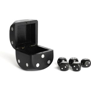 Authentic Models - Dobbelsteenbox - dobbelsteenbak - opbergbox Dobbelstenen - Dobbelstenen - 6,5 x 6,5 x 6,5 Cm - Zwart