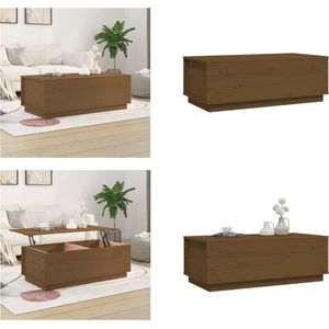 vidaXL Salontafel 100x50x35 cm massief grenenhout honingbruin - Salontafel - Salontafels - Tafel - Bijzettafel