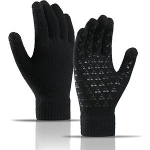 Lennexo Touchscreen Handschoenen | Warme Winter Handschoenen Met Touch Tip | Touchscreen Gloves | Anti Slip - Zwart