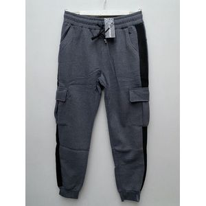 Comfortabele broek met zakken - grijs met zwarte streep - unisex - maat XL