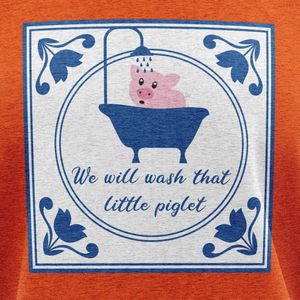 JAP Oranje EK voetbal 2024 dames shirt (Maat L) - Regular fit - Oranje kleding - ""We will wash that little piglet"" - 100% Katoen t-shirt