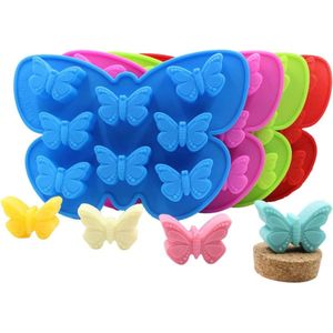 Ijsblokjesvorm Silicone Vlinders - Box - Whiskyvierkant - 8 Per Schaal (Willekeurige)