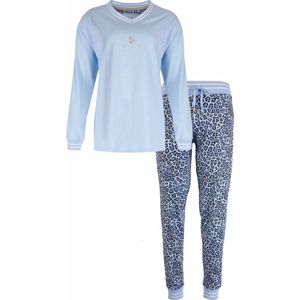 Irresistible Dames Pyjama – Blauwe panter print - 100% Gekamde Katoen - Maten L
