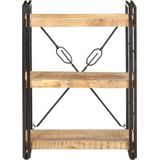 vidaXL - Boekenkast - met - 3 - schappen - 60x30x80 - cm - massief - mangohout