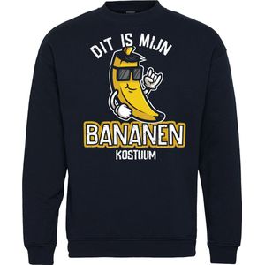 Sweater Bananen Kostuum | Carnavalskleding dames kinderen heren | Carnaval | Foute Party | Navy | maat 3XL