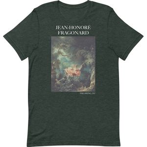 Jean-Honoré Fragonard 'De Schommel' (""The Swing"") Beroemd Schilderij T-Shirt | Unisex Klassiek Kunst T-shirt | Heather Forest | S