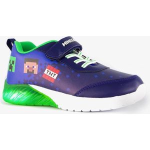 Minecraft kinder sneakers met lichtjes blauw - Maat 32