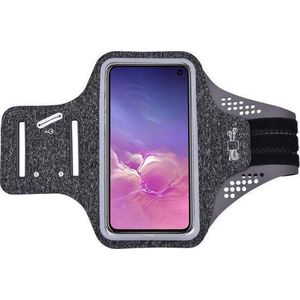 Hoesje Geschikt voor Samsung Galaxy S10 hardloop telefoonhouder – armband - sportband - van stof - Zwart