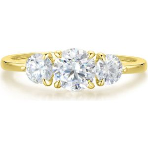 Aventine - 18k Geelgouden Triple Moissanite Ring