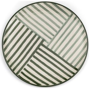 Riviera Maison Ontbijtbord Groen bord 21 cm gekleurde print - Menton Breakfast Plate