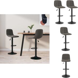 vidaXL Barstoel - Barstoelen - Stoel - Stoelen - Barkrukken 2 st fluweel donkergrijs