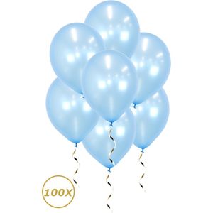 Licht Blauwe Helium Ballonnen Gender Reveal Versiering Feest Versiering Ballon BabyShower Metallic Blauw - 100 Stuks