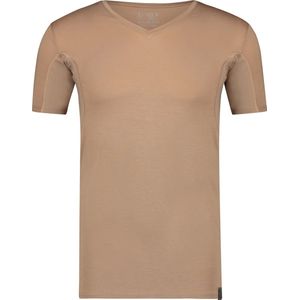 RJ Bodywear Sweatproof T-shirt (1-pack) - heren T-shirt met anti-zweet oksels - V-hals - beige - Maat: L
