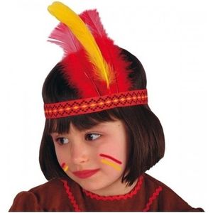 Set van 8x stuks carnaval verkleed Indianentooi voor een kind - Hoofdtooi - Verkleedkleding spullen