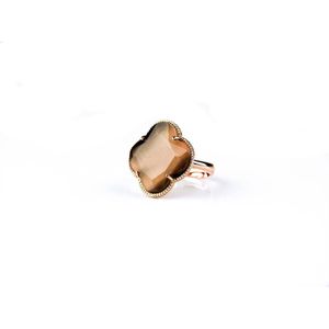 model Fiori ring in zilver roze verguld bruin