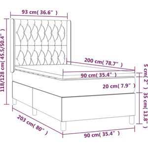 vidaXL-Boxspring-met-matras-stof-zwart-90x200-cm