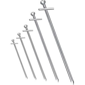 Anti-ROST T-profiel tentharingen Ø 6 mm - lengte 230 mm - grondharingen gegalvaniseerd staal - kamperen - 30 stuks