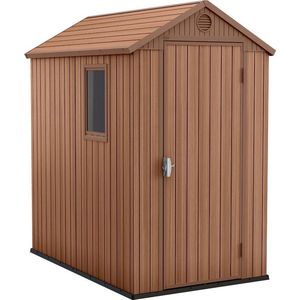 Keter Darwin 4x6 Tuinhuis - 125,8x184,5x205cm – Bruine Houtlook