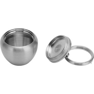 Mini medicijnpot - roestvrij staal - pillendoosje - draagbaar - metalen medicijndoos - sleutelhanger - hanger .