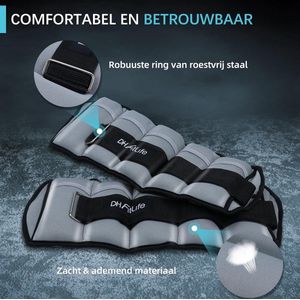 Set van 2 enkelgewrichtsmanchetten met verstelbare gewichten voor benen en armen, 2 variaties, 2 x 2,5 kg en 2 x 4,5 kg, enkelgewichten voor krachttraining ( 2 x 4,5 kg)