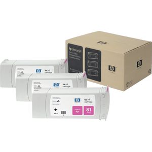HP 81 - Inktcartridge / Magenta / 680 ml / 3-Pack (C5068A)