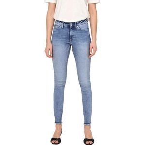 Only Dames Jeans ONLBLUSH MID SK ANK RAW DNM REA694 skinny Blauw