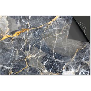 Inductie beschermer 76x51,5 - afdekplaat inductie mat - Dietrix Kookplaat beschermer - DELUXE - Marmer - Grijs Goud