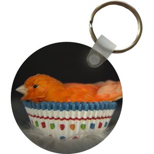 Sleutelhanger - Vogel - Cupcake vormpjes - Portret - Plastic - Rond - Uitdeelcadeautjes