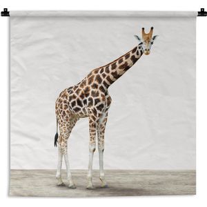 Wandkleed Animalprintshop - Giraffe dierenprint kinderkamer Wandkleed katoen 180x180 cm - Wandtapijt met foto